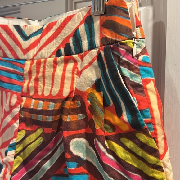 J. Crew Geo Brushstroke Tribal Aztec High Waisted Shorts Bright Colors - Picture 5 of 7